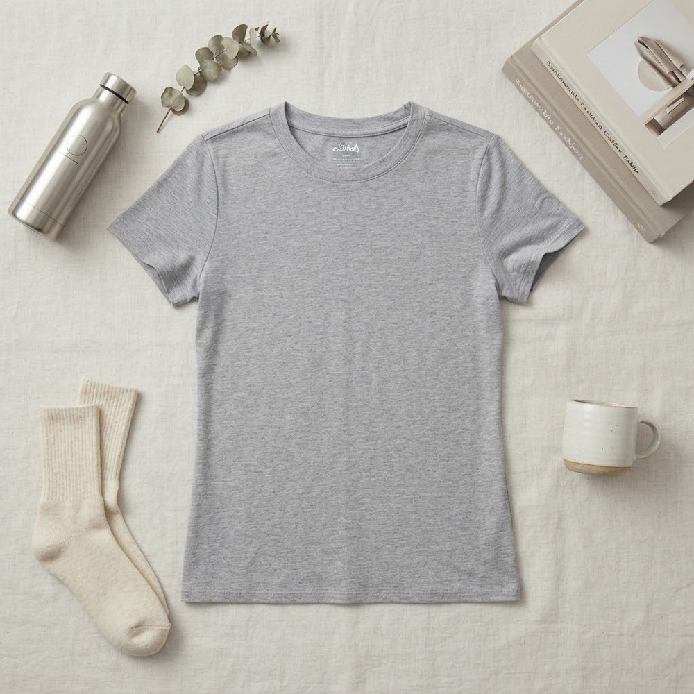 Allbirds Womens Sea Tee Grey Merino Wool Tencel Blend Short Sleeve Shirt XS